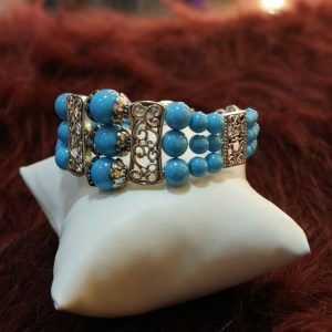 Bracelet a perles bleu